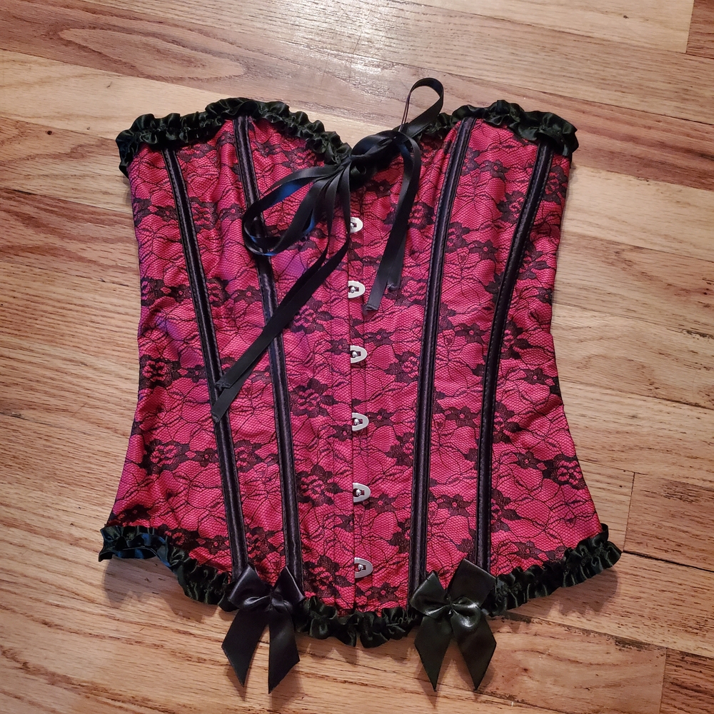 Red and Black Lace Corset